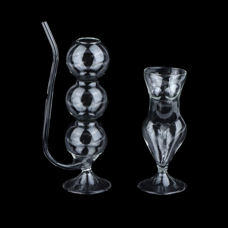 Borosilicate Glass Cocktail Cups With Built In Straw Transparent Design Perfect For Home Bar Parties Beverage Serving