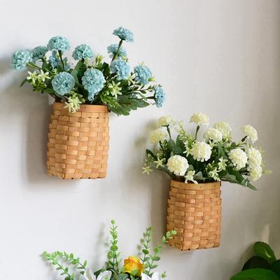 Outdoor Wall Hanging Storage Baskets Wall Decorative Plant Flower Pot For Home Garden Wedding Farmhouse Bamboo Storage Baskets