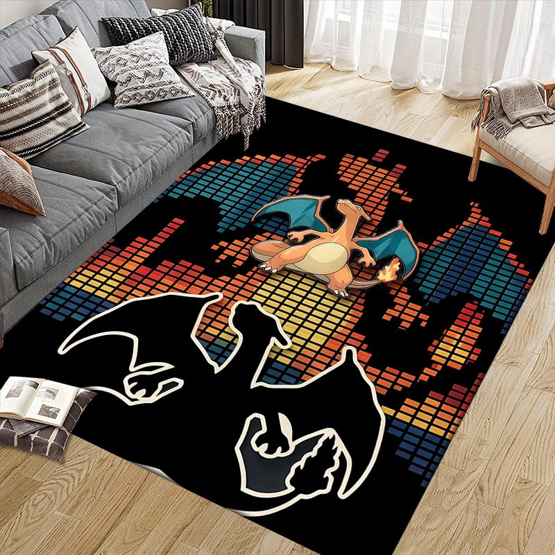 Pokémon Home Sofa Decoration for Living Room & Bedroom, Non‑Slip Play Flannel Floor Mat for Game Room