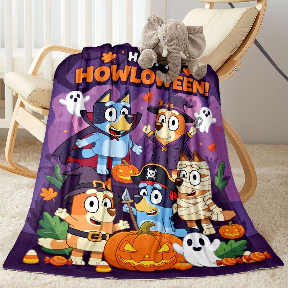 Halloween Bluey Gang Blanket Soft & Cozy Suitable for Sofa Couch Bed Four Seasons Multipurpose Modern Style Birthday Christmas Gift Blanket
