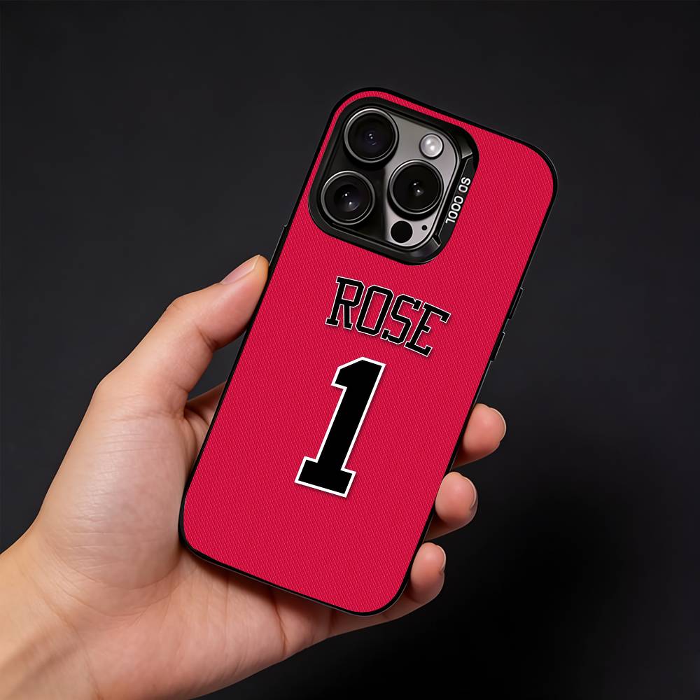 D-Derrick Rose 1 Phone Case For iPhone17, 16,15,14,13,12 Pro Max Black Candy Matte Shockproof Cover