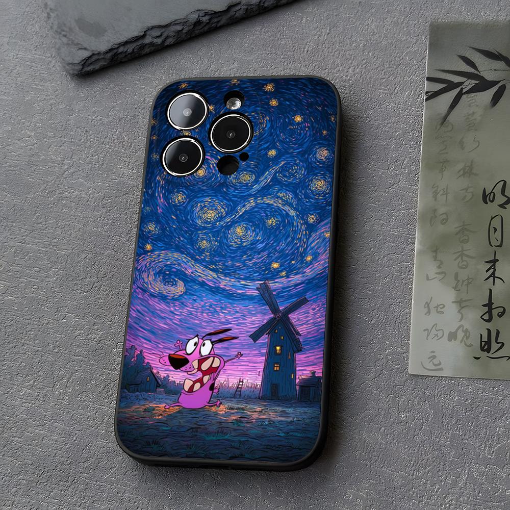 Courage CowardlyS Dog Phone Case Funda For Iphone 13 17 16 11 15ProMax 14 12 Pro Xs Max Mini Xr X 7 8 6 6s Plus Covers
