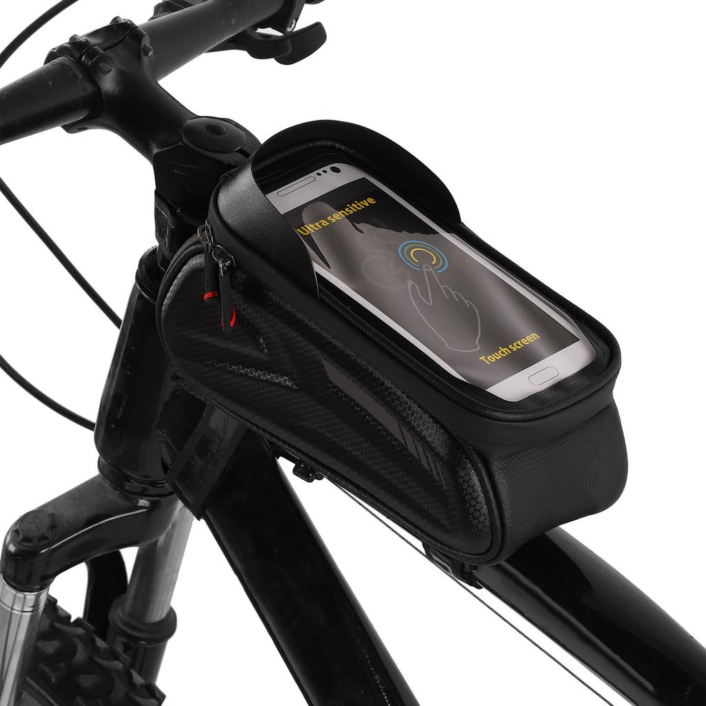 Bike Phone Front Frame Bag Waterproof Reflective Phone Mount Top Tube Bag Pouch