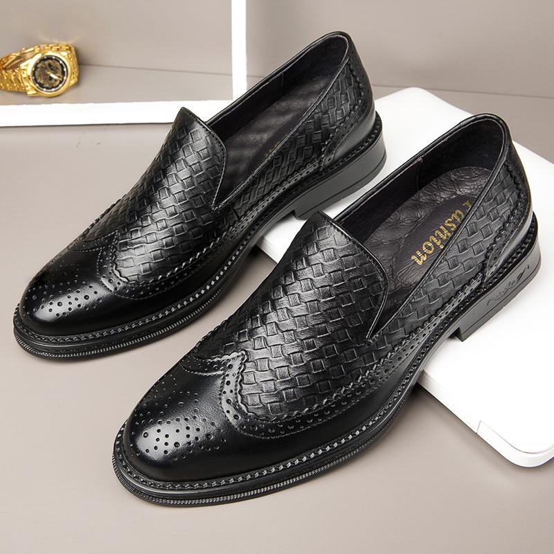Luxury Brand Men Loafers Men Brogue British Oxford Dress Shoe Male Gentleman Genuine Leather Footwear Business Casual Shoes Men