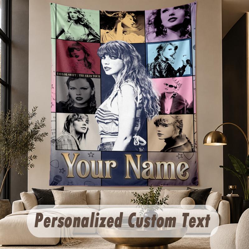 Custom Text Printed Tapestry Taylor Swift Pattern Large Wall Hanging Indoor Room Decor