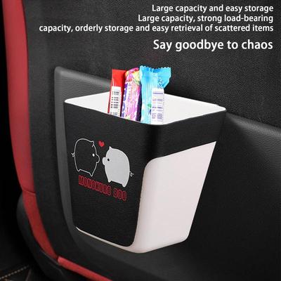 Car Trash Can Cute Cartoon Pigs Car Garbage Bin Small Car Trash Can Car Seat Back Organizer Trunk Storage Bins For Organize Toys
