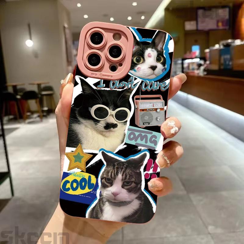 Cute Cool Cartoon Sunglasses Cat Rabbit Phone Case For Samsung Galaxy A35 A54 A55 S25 S24 S23 S22 S21 S20 Ultra Plus FE Cover
