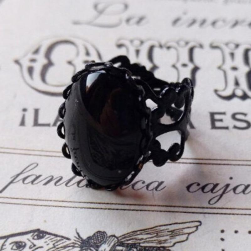 New Gothic Blood Cameo Rings For Women Girls Fashion Witchcraft Jewelry Accessories Gift Mystery Venom Vampire Adjustable Ring