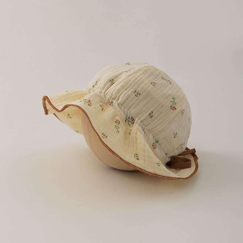 

Милая детская шляпа-ведро с цветочным принтом, дышащая, тонкая, хлопковая, для маленьких девочек, кепка-рыбак, повседневная, для путешествий, для малышей, солнцезащитные шляпы, кепки для бассейна кофейный