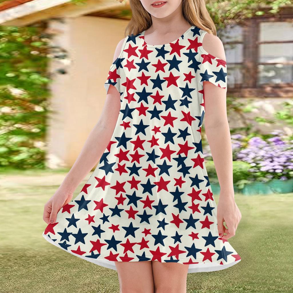 Mädchen A-Linien-Kleid - Sommerkleid Ärmellos Lässiges Sommerkleid Kleinkinderkleid