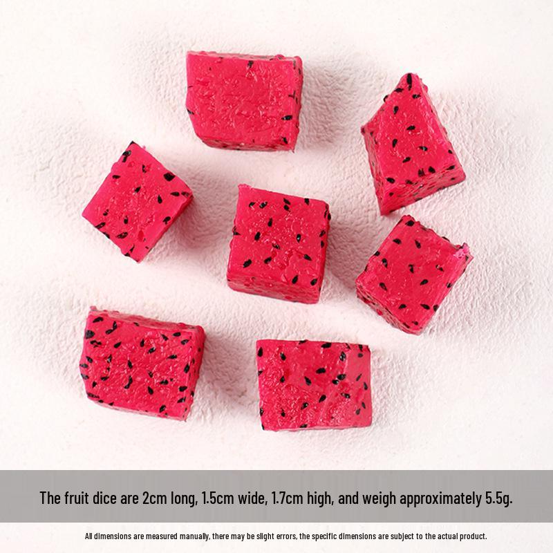 Miniature Fruit Cube Toys: Pitaya, Mango, Kiwi - Fruit Salad Platter Accessories