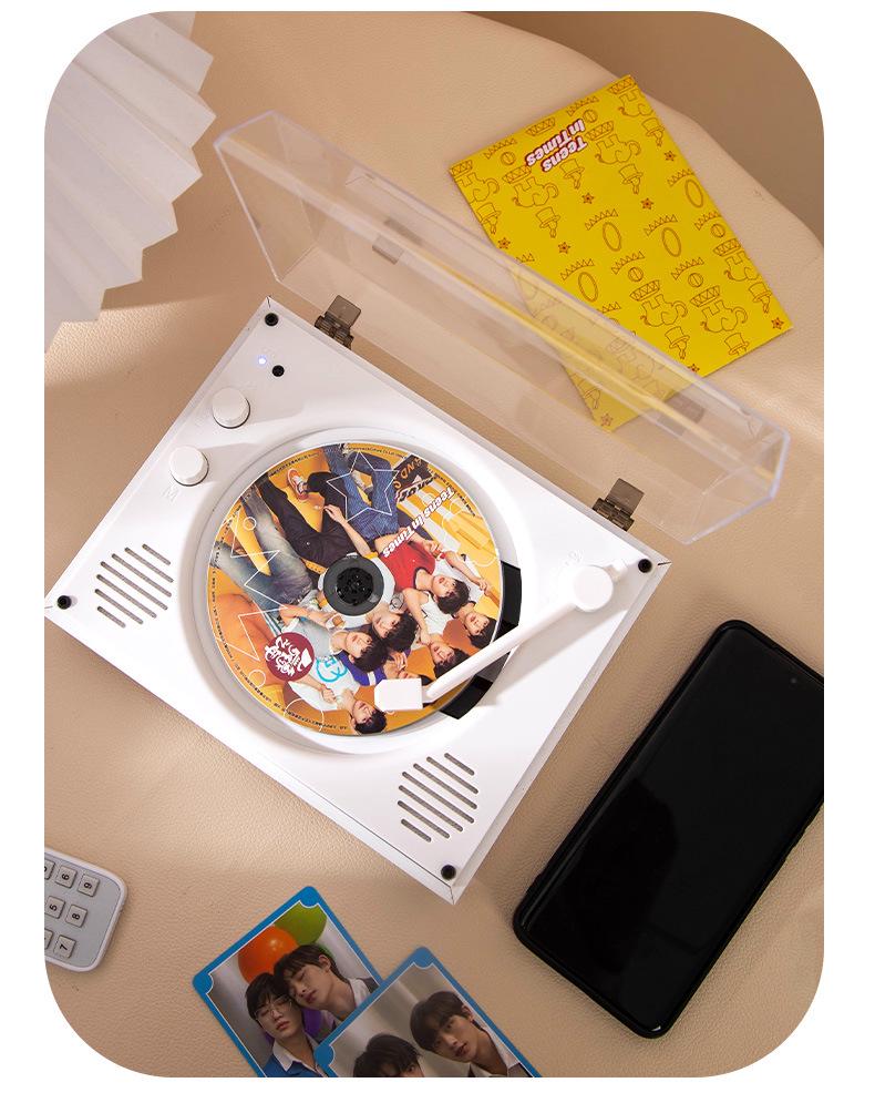 In Stock Portable Retro CD Player with Wireless Bluetooth and Record Album Capability