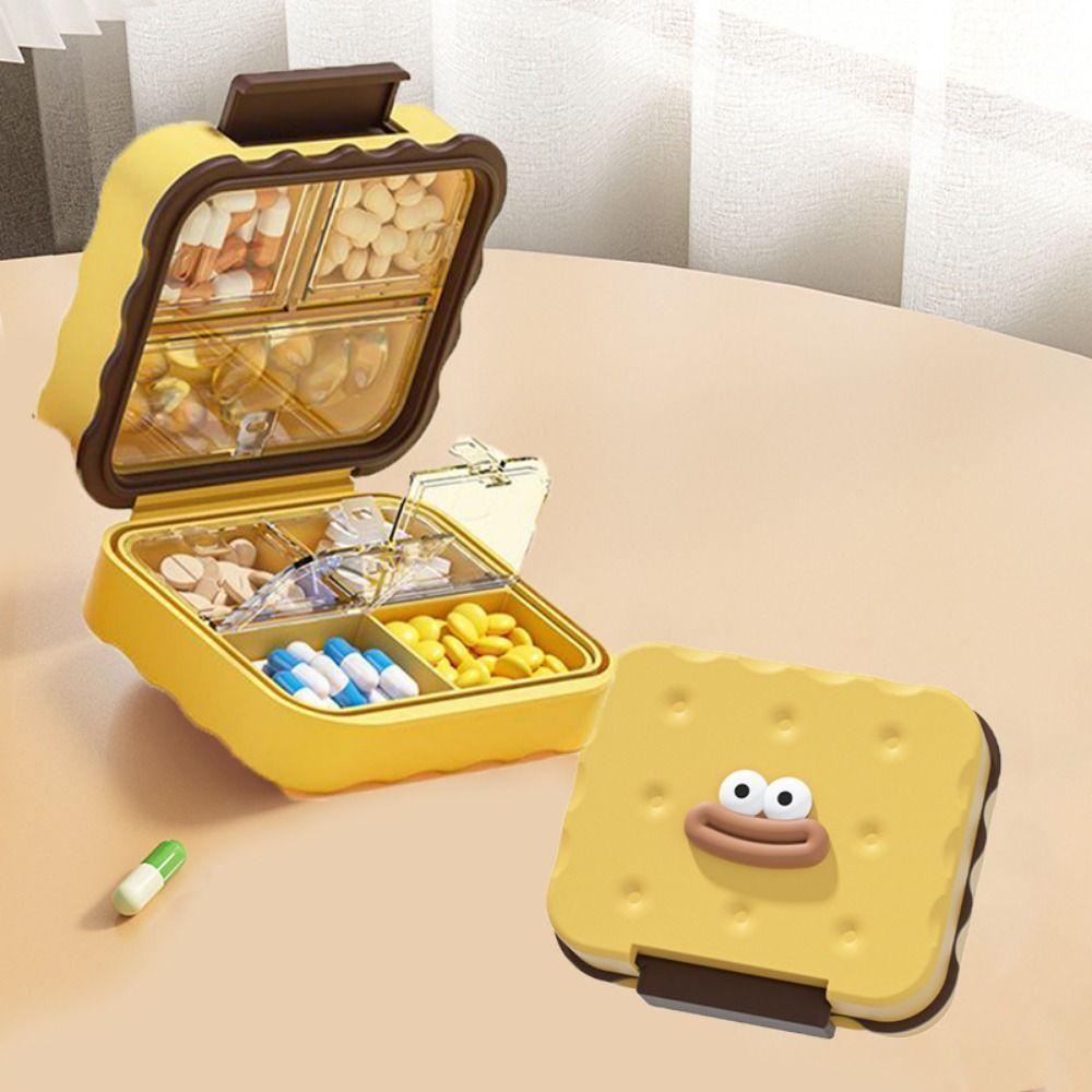 Sealed Biscuit Vitamin Organizer Large Capacity Pill Storage Box Medicines Dispenser  Travel