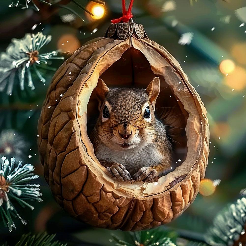 Animal Christmas Ornaments 2D Acrylic Forest Animal Cute Woodland Animal Animal Pattern Christm L5C9