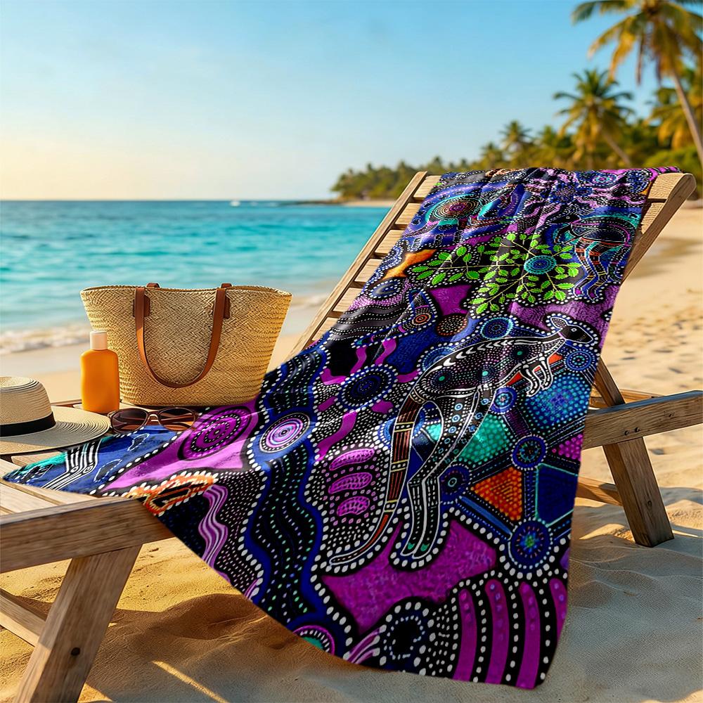 Australian Aboriginal Style Beach Towel High Absorbency & Quick-Dry Comfortable Lightweight