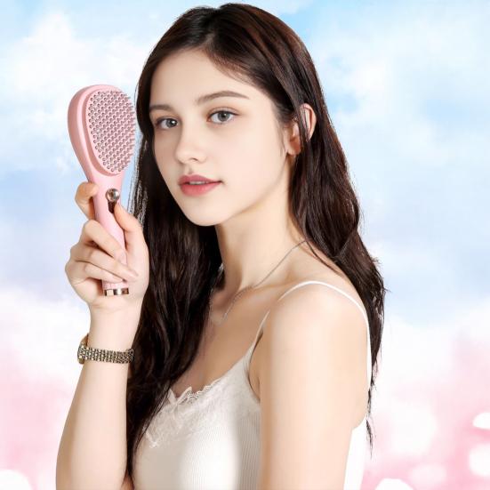2Pcs Retractable Self Cleaning Hair Brush, Hair Detangler Brush with Ergonomic Handle, Anti Static Scalp Massage Brush for Men Women