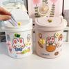 1Pcs with Cover Sticker Trash Can Storage Box Garbage Can Durable Mini Desktop Bin