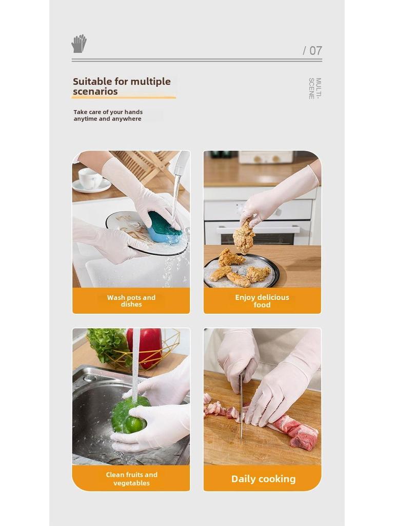 Thickened Disposable Nitrile Latex PVC Gloves: Edible-Grade Protection for Beauty, Kitchen, and Catering Use