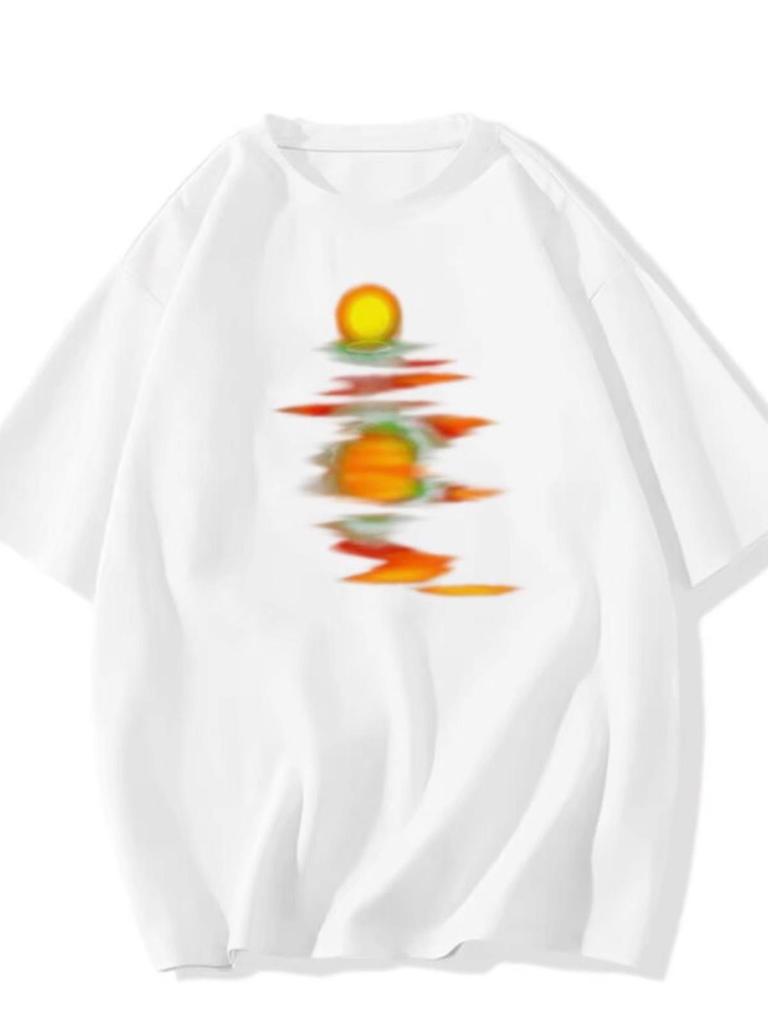 2025 Summer Women's Pure Cotton Grey Short-Sleeved T-Shirt – American-Style Loose Fit