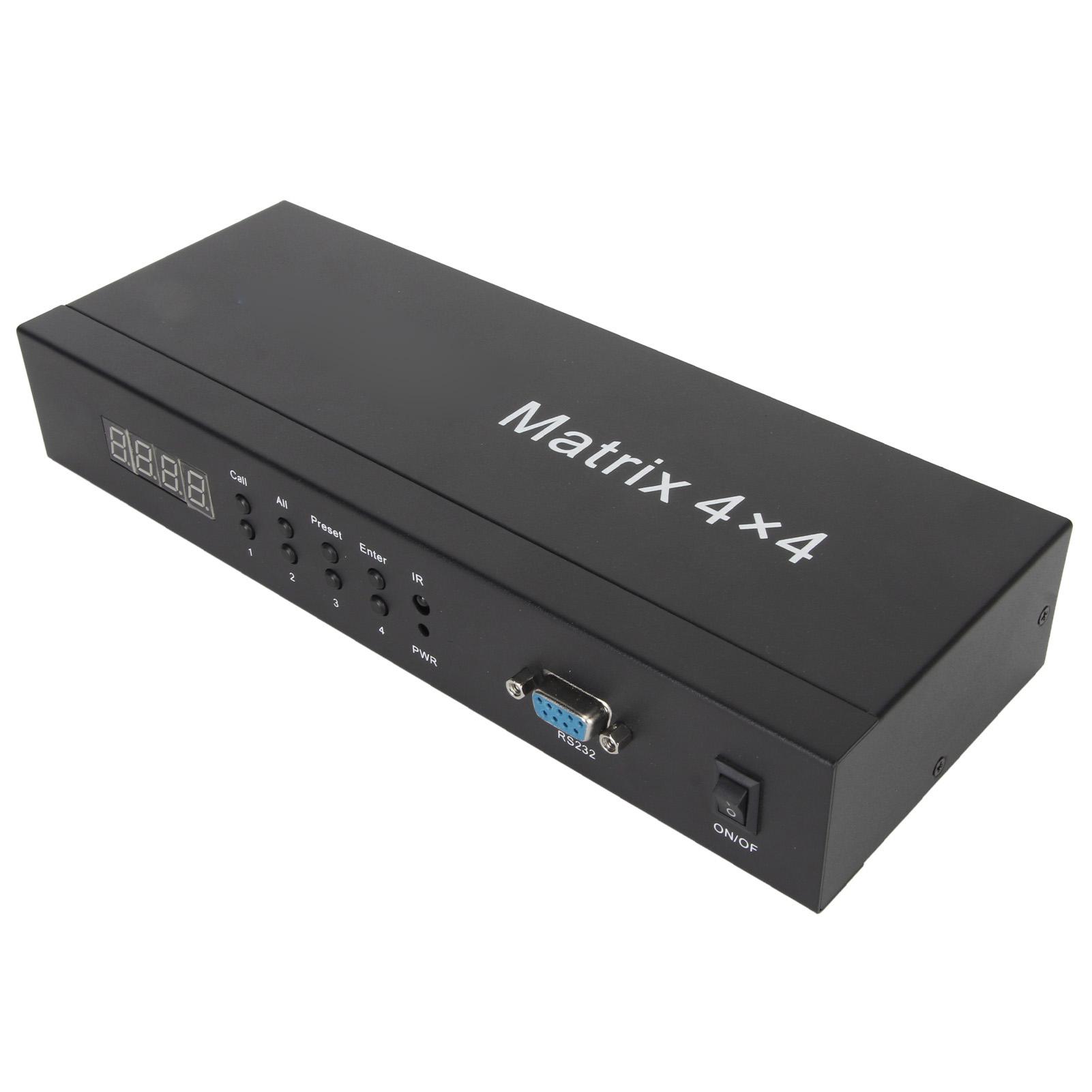 

HD Multimedia Interface Switcher 4 in 4 Out 4k 30Hz Video Switcher with Remote Control 100‑240V EU EU Plug
