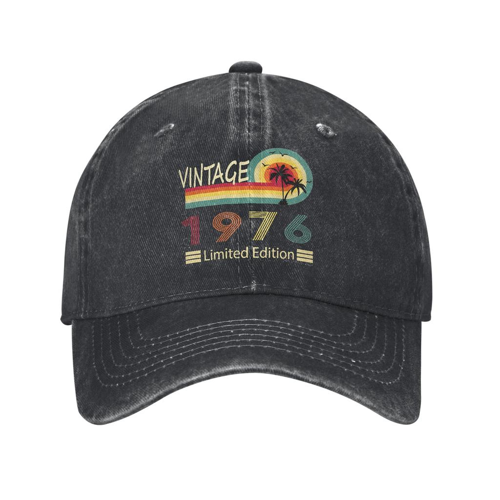 Mężczyźni Kobiety Urodzeni w 1976 roku vintage wiek 50 lat zabawny 50. urodziny Czapka Akcesoria Czapka z daszkiem Vintage Snapback Hat