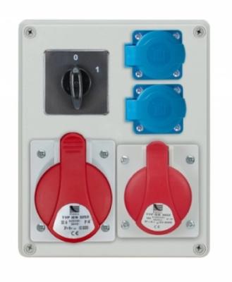 Verdeelkast R-Box 240 1X32A/5P 1X16A/5P 2X250V, Schakelaar. 0/1 Ip44 B.1094W