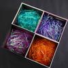 Colorful 3mm Iridescent Silk Raffia Grass for Gift Box Filler & Wedding Decoration, Various Weights