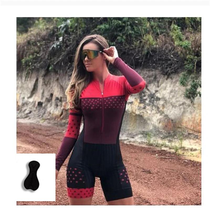 Yeni Toptan Özel Hızlı Kuruyan Kadın Triatlon Takımları, Dağ Bisikleti Yol Bisikleti Kıyafetleri Bisiklet Forması Tulum Seti