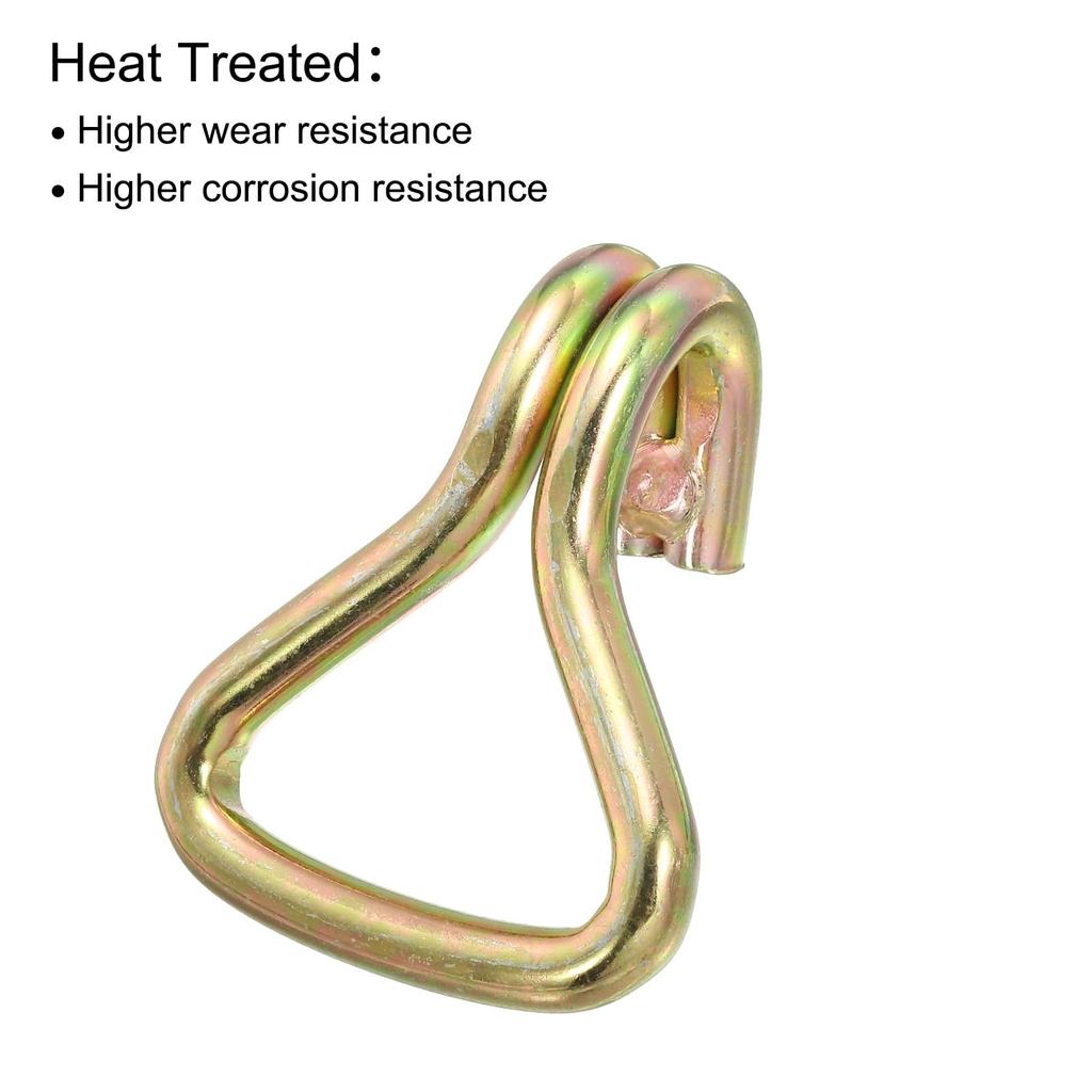 Uxcell Ratsche Doppelte J-Haken für 2-Zoll-Spanngurte und Gurtband, für Autos, Lkw und Anhänger, 6er-Pack, 3000 kg Tragfähigkeit, Zinkfarbe