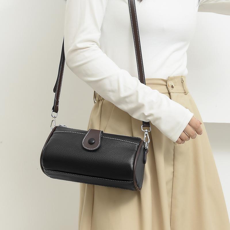 Leather women's bags autumn and winter new trendy fashion versatile shoulder messenger bag first layer cowhide bag