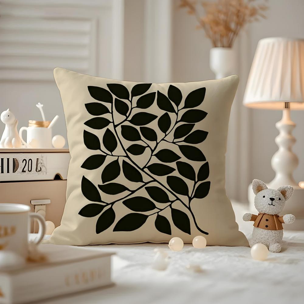 Classic Modern Flowers Cushion Cover Anti-dustmite Pillowcase Invisible Zipper Silky Short Plush Sofa Cushion Cover