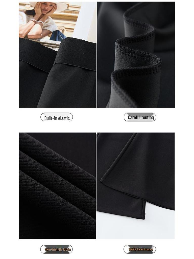 Lace-Accent High-Waist Slim-Fit Micro-Flare Pants for Women - 2026 Spring Fashion