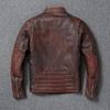 Chinesische Größe Echte Kuhlederjacke Herren Motorradjacken Echtes Rindsleder Vintage Herren Ledermantel Bikerkleidung