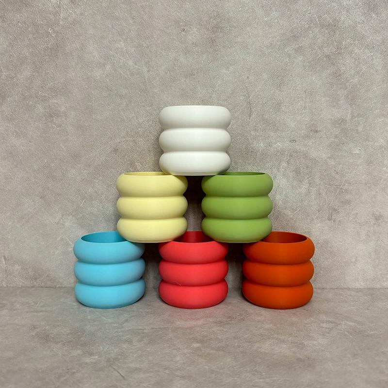 6 kusů/sada Barevné mini květináče Květináč na sukulenty Plastový květináč Stolní ozdoba Domácí dekorace