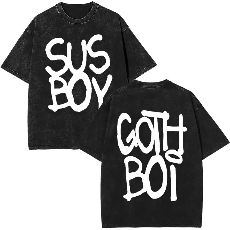 Wyprane Vintage Raper Lil Peep Koszulki z Dwustronnym Nadrukiem Unisex Moda Damska Hip Hop Oversize Krótki Rękaw Koszulka Streetwear