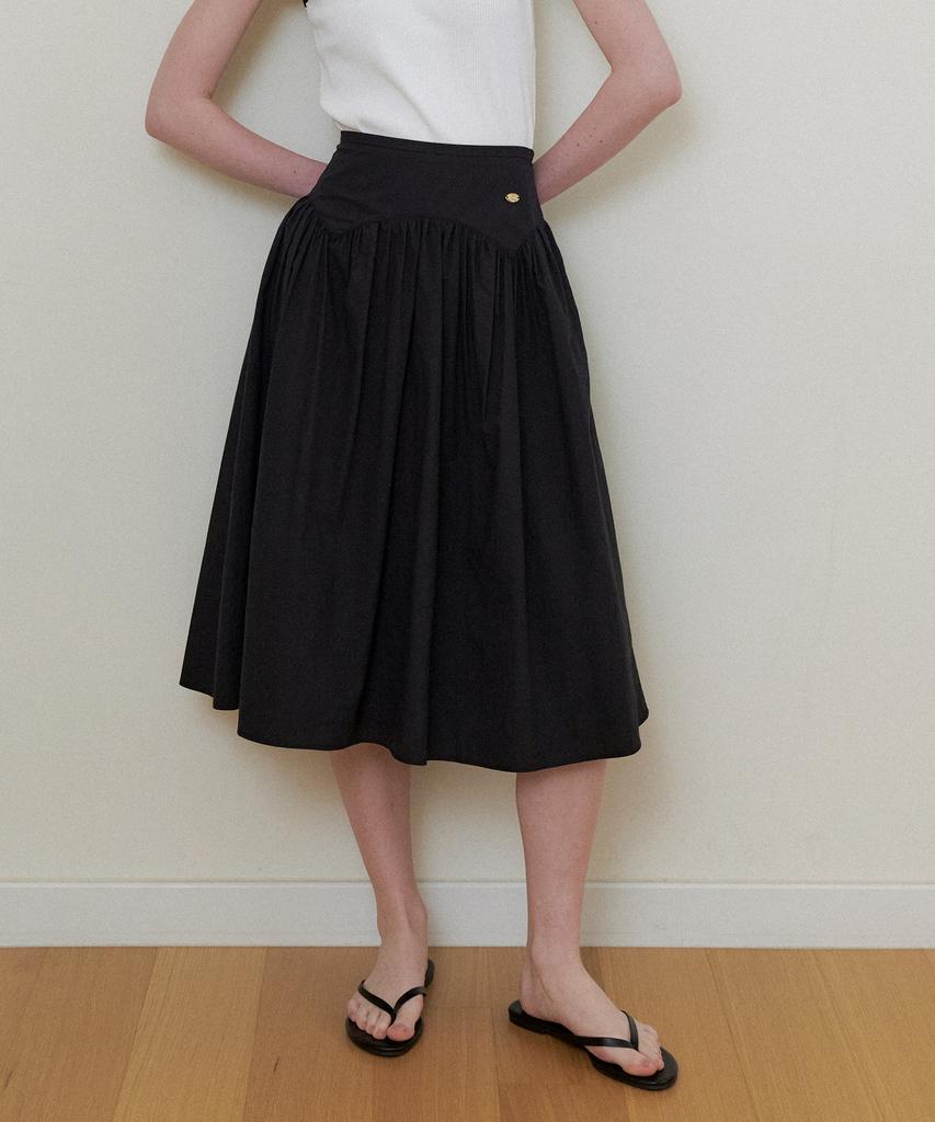THE PENNY May Shirring Skirt - Black