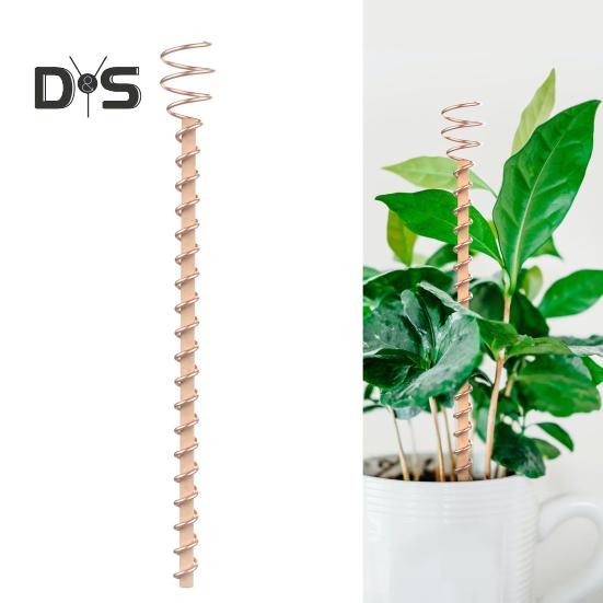 Electroculture Plant Stakes Copper Gardening Antenna Stakes Spiral Copper Wire On Wooden Stakes for Electroculture Plants Fruits Vegetables Growth