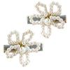 Aesthetic Bowknot Hairpin Duckbill Hair Clip Barrettes Korean Side Pin Lady Beaded Hairclip Hair Styling Accessory 2pcs