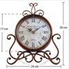 A20F-Vintage Table Clock Antique Mantel Clock Battery Operated Non-Ticking Retro Clock Small Desk Clock For Home