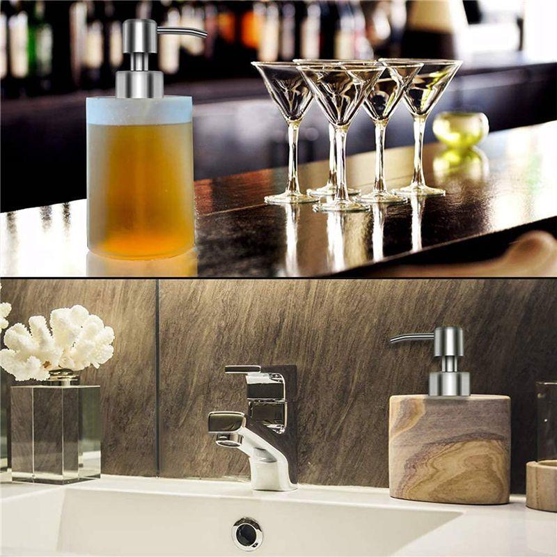 A74E-24Pcs Soap Dispenser Pump Replacement Stainless Steel Lotion Dispenser Pump For Regular 28/400 Neck Bottles For Bathroom