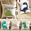Cute Dinosaur Cushion Cover Pillowcase Antidustmite Living Room Sofa Decor Cushion Room
