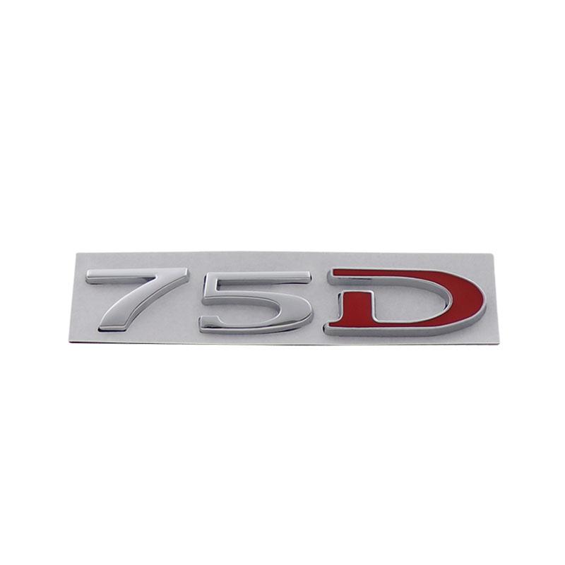3D Car Styling 75D 75 D for Car Hood Fender Trunk Rear Bonnet Nameplate Decal Emblem Badge Sticker