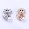Mode strass broche cristal mignon chien câlin perle boule femmes chapeaux écharpe costume broche vêtements boucles broches pour les femmes