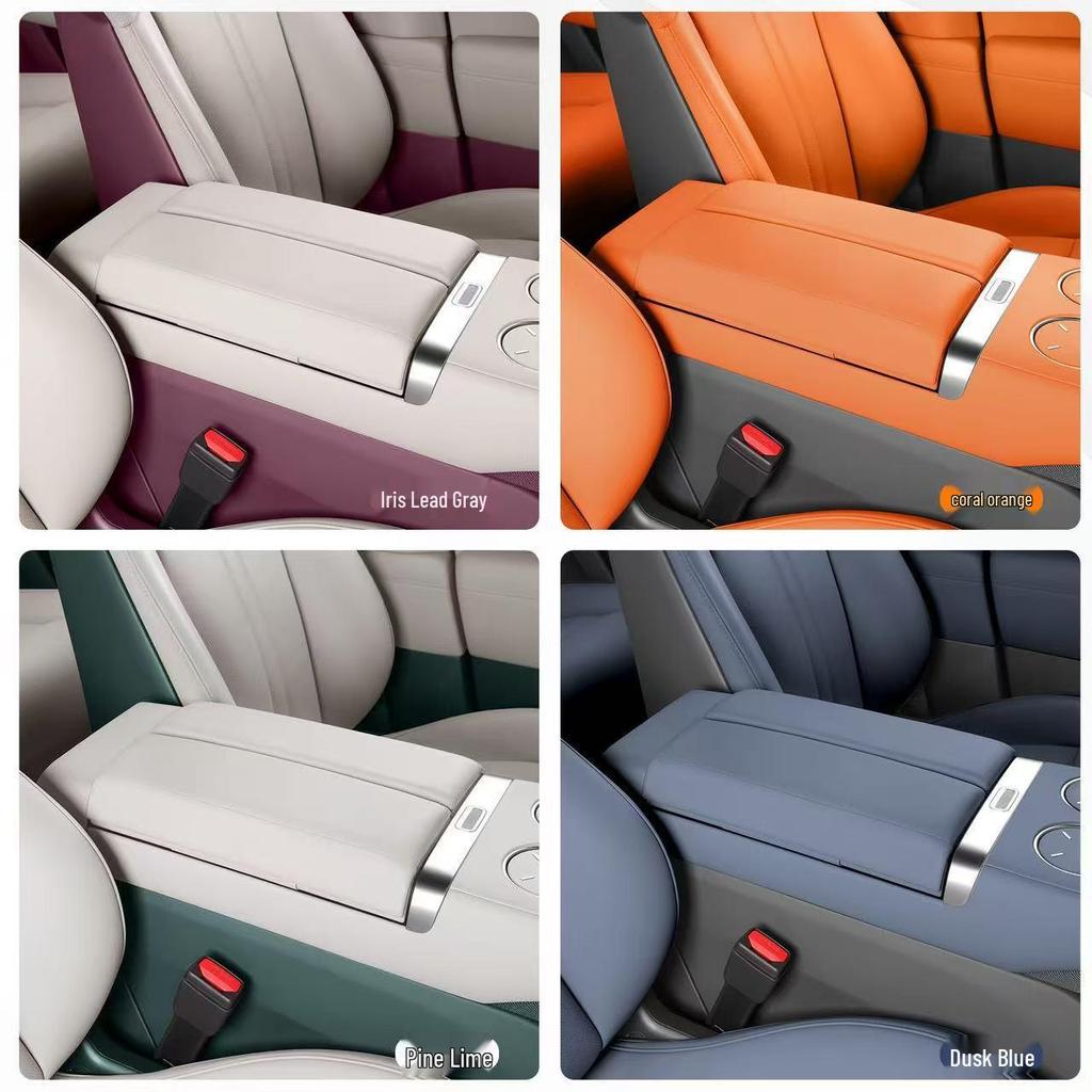 Nappa Leather Booster Mat for Xiaomi YU7 Console Armrest, Car Interior Modification Accessory
