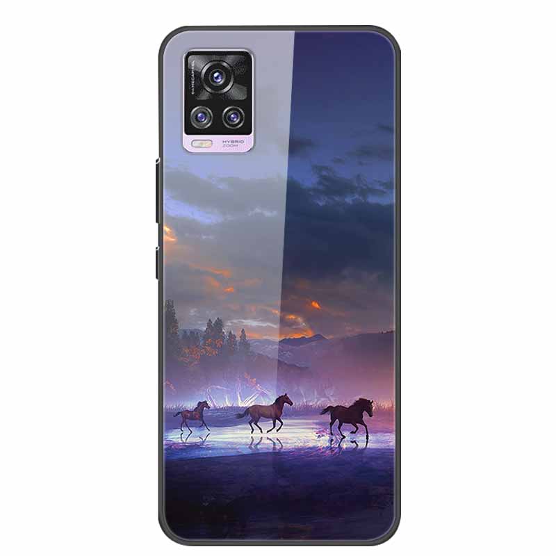 For Vivo V20 Pro Phone Case V 20 Pro Soft Bumper Tempered Glass Hard Back Covers Cases For Vivo V20 Pro Case 6.44" Coque Fundas
