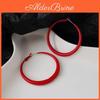 Women Geometric Red For Earrings Korea Fashion Simple Fashion Hoop Earrings Temperament Gorgeous Jewelry Date Nights