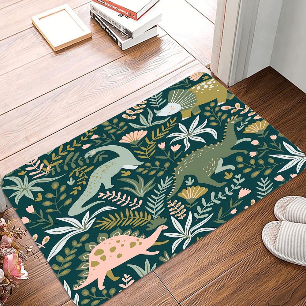 Cartoon Little Dinosaur Welcome Mat Anti-Slip Carpet For Bathroom Kitchen Bedroom Living Room Entrance Rug Home Decor Doormat