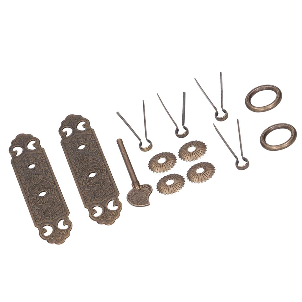 Door Handle Antique Brass Exquisite Pattern Straight Bar Handle Accessories for Cabinet Wardrobe