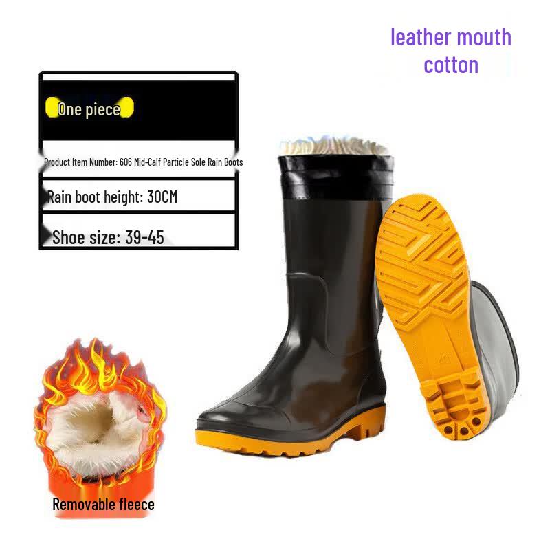 Yulu Jiuzhou YX-106 Mid-Calf Lined Rubber Safety Boots 41
