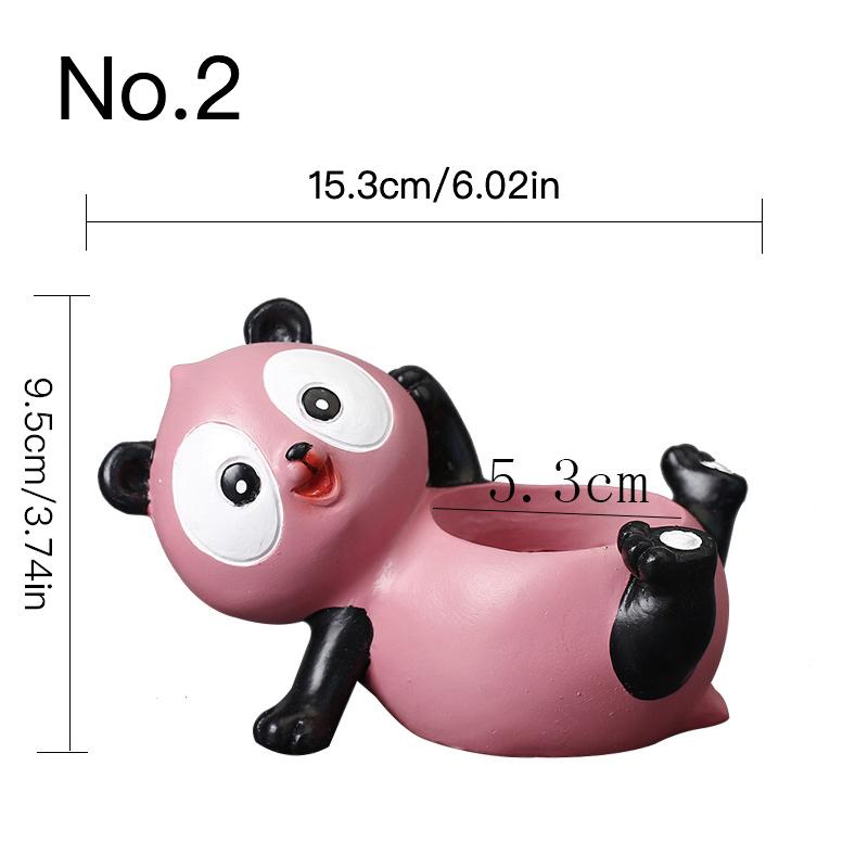 Cartoon Panda Flower Pot Succulent Pot Resin Planter Home Decor Indoor Decoration Desktop Ornaments Bonsai Plant Pot